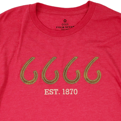 Long Sleeve Crewneck with Leather 6666- Red