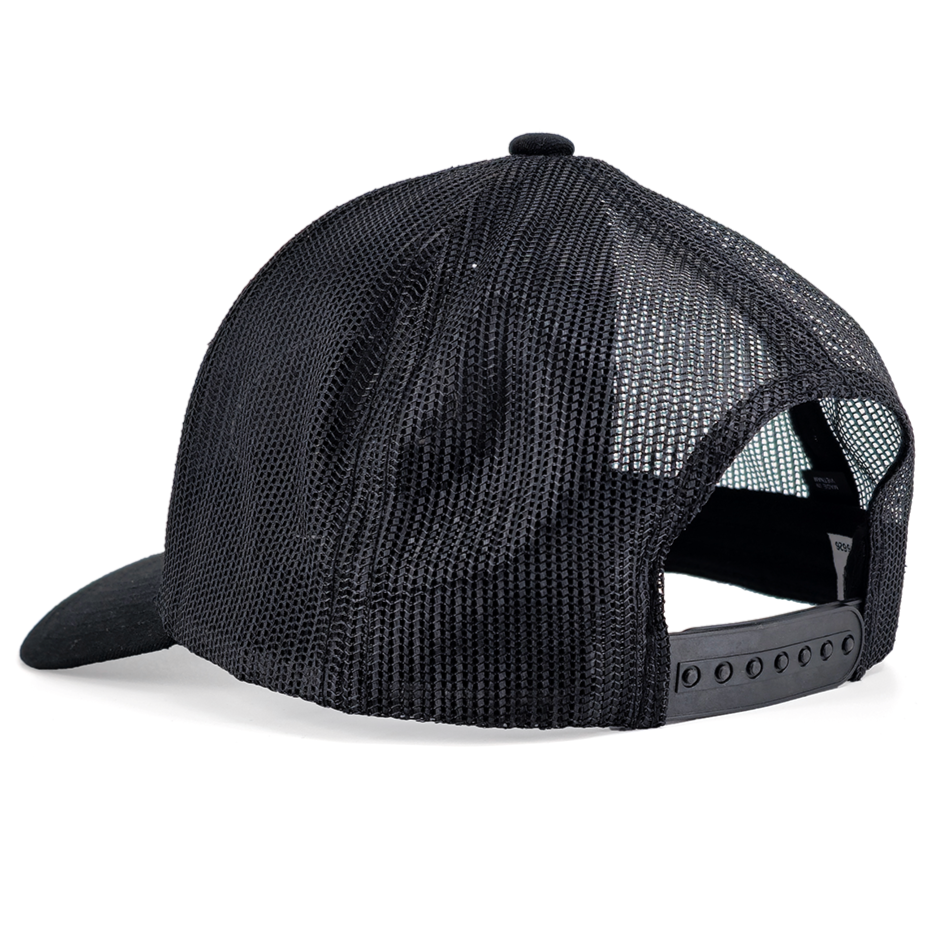 Leather Patch Trucker Black