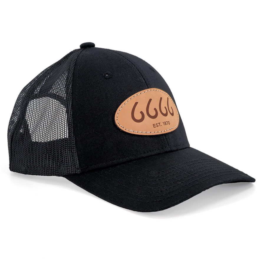 Leather Patch Trucker Black