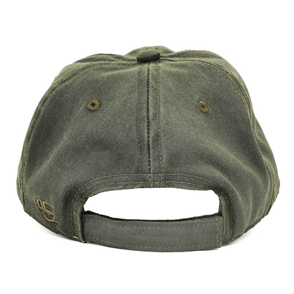 Leather Patch Unstructured Olive Cap