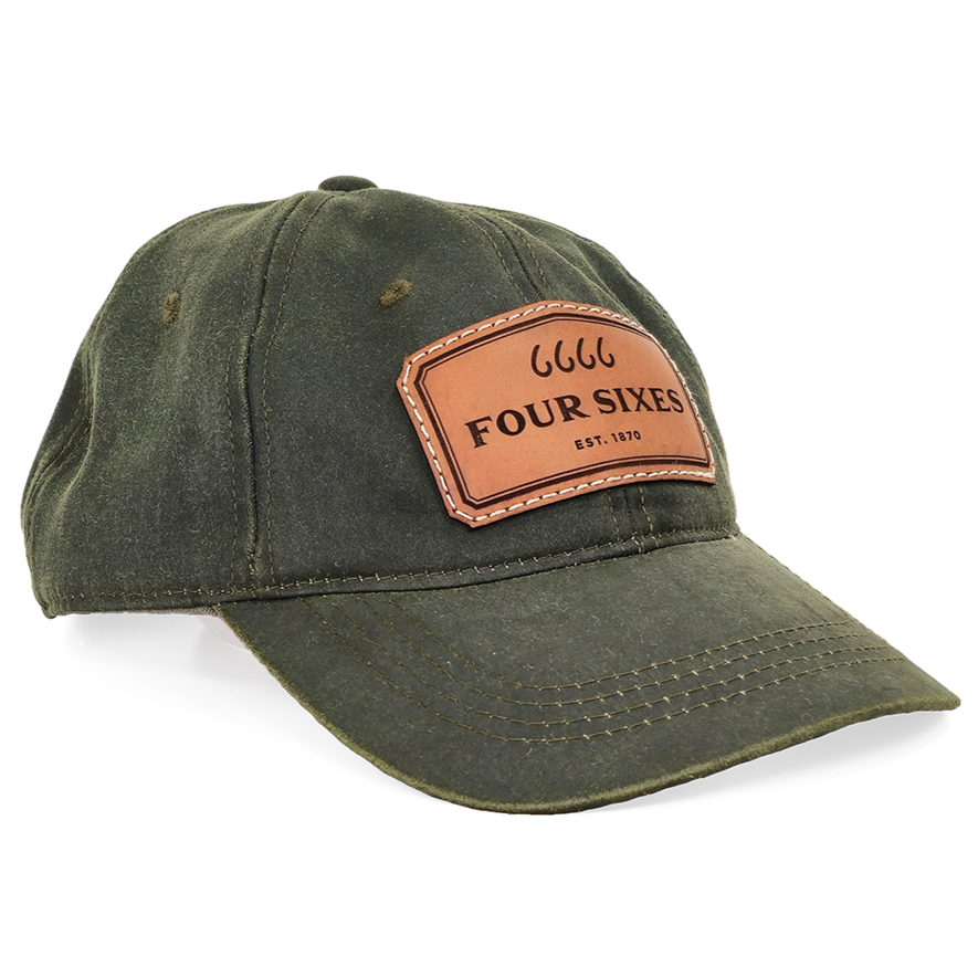 Leather Patch Unstructured Olive Cap