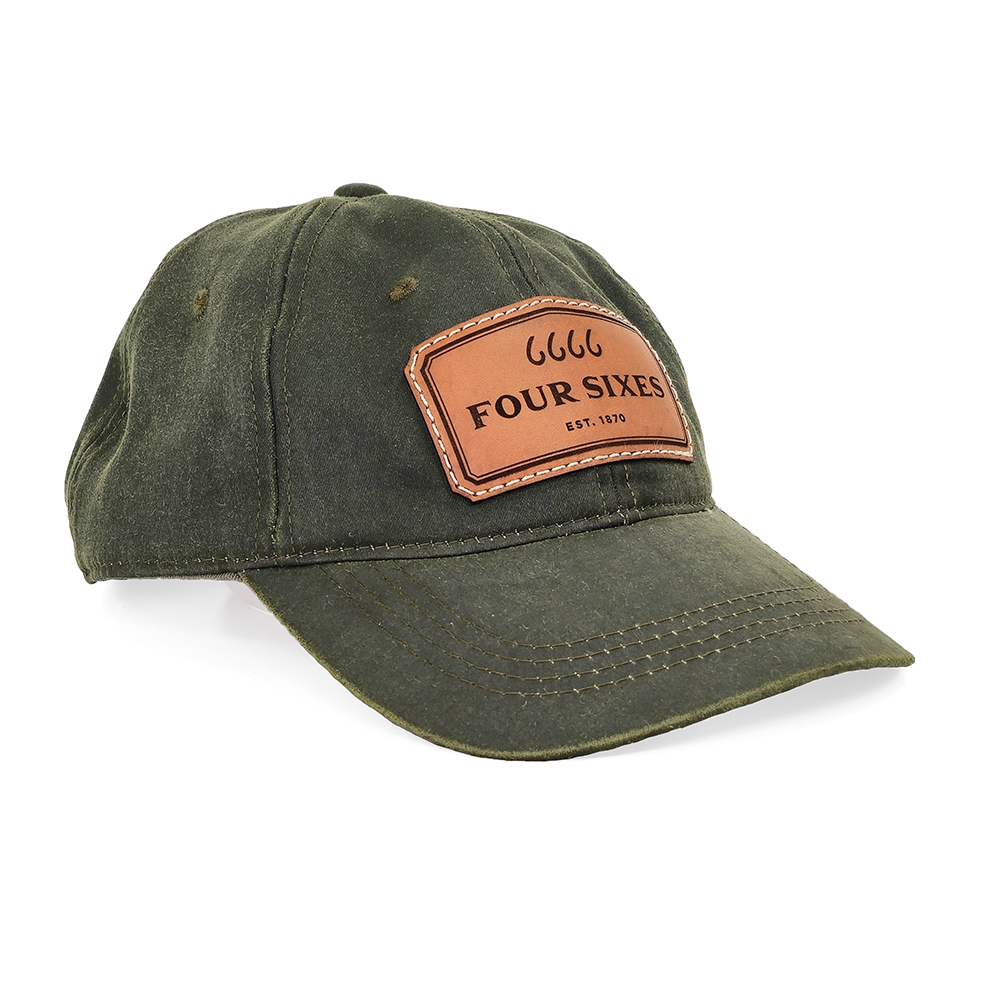 Leather Patch Unstructured Olive Cap