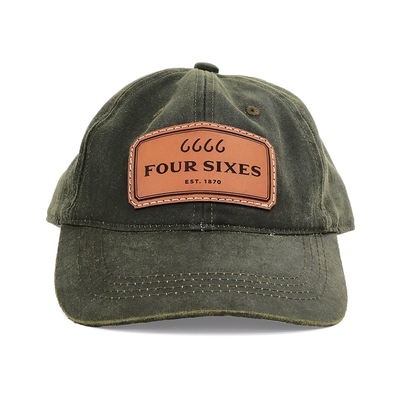 Leather Patch Unstructured Olive Cap