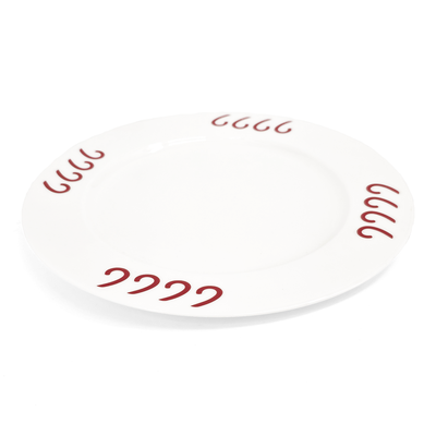 Four Sixes 12" Plate - Red