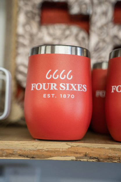 Four Sixes 12oz Wine Tumbler Red