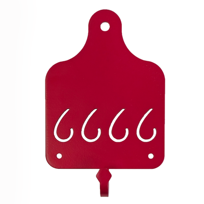 Four Sixes JDH Ear Tag Hook - Red