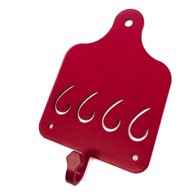 Four Sixes JDH Ear Tag Hook - Red