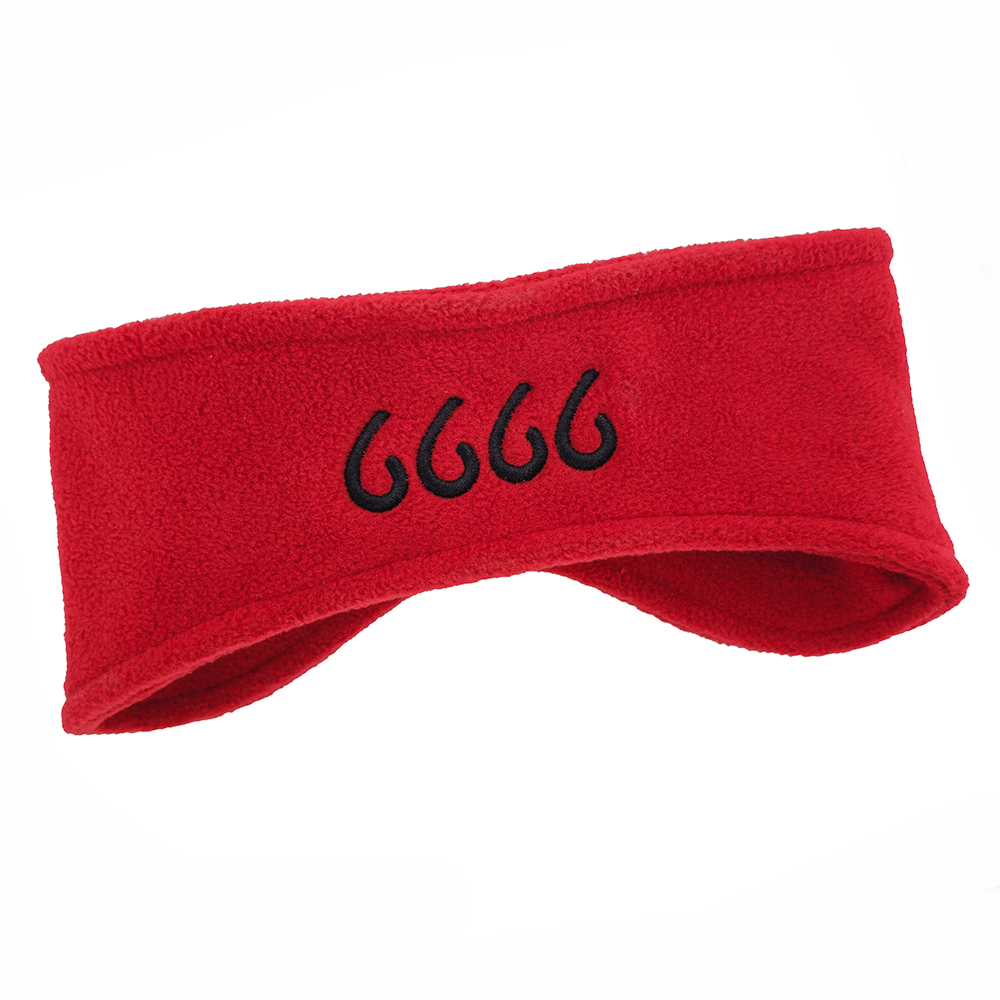 Four Sixes Red Fleece Headband
