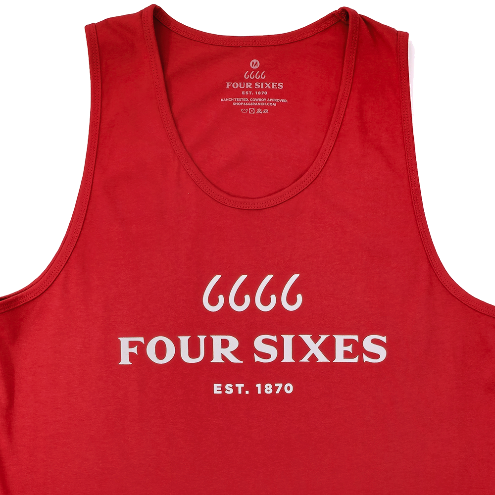 Four Sixes Logo Tank Top - Red – Shop 6666 Ranch