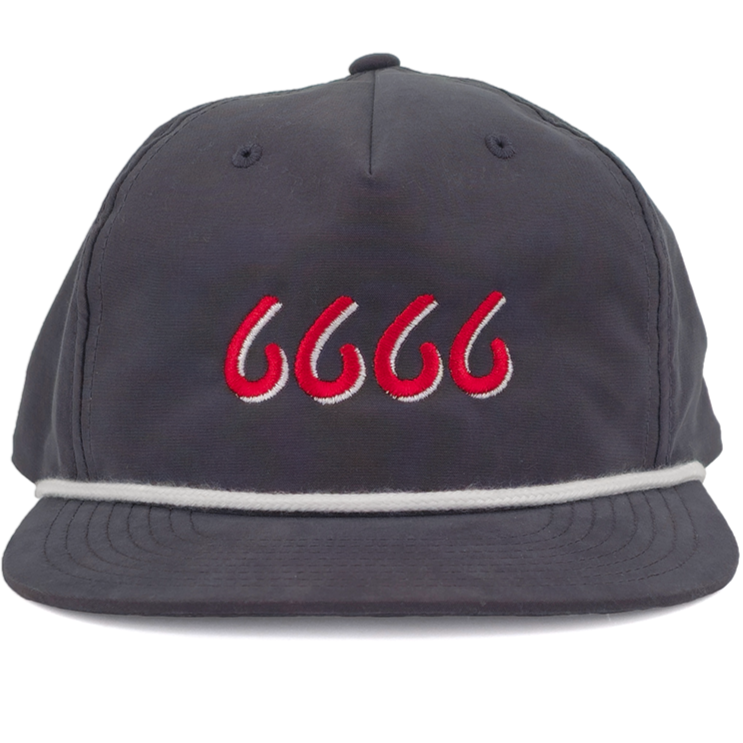Four Sixes Richardson 256 Charcoal & White Flat Bill