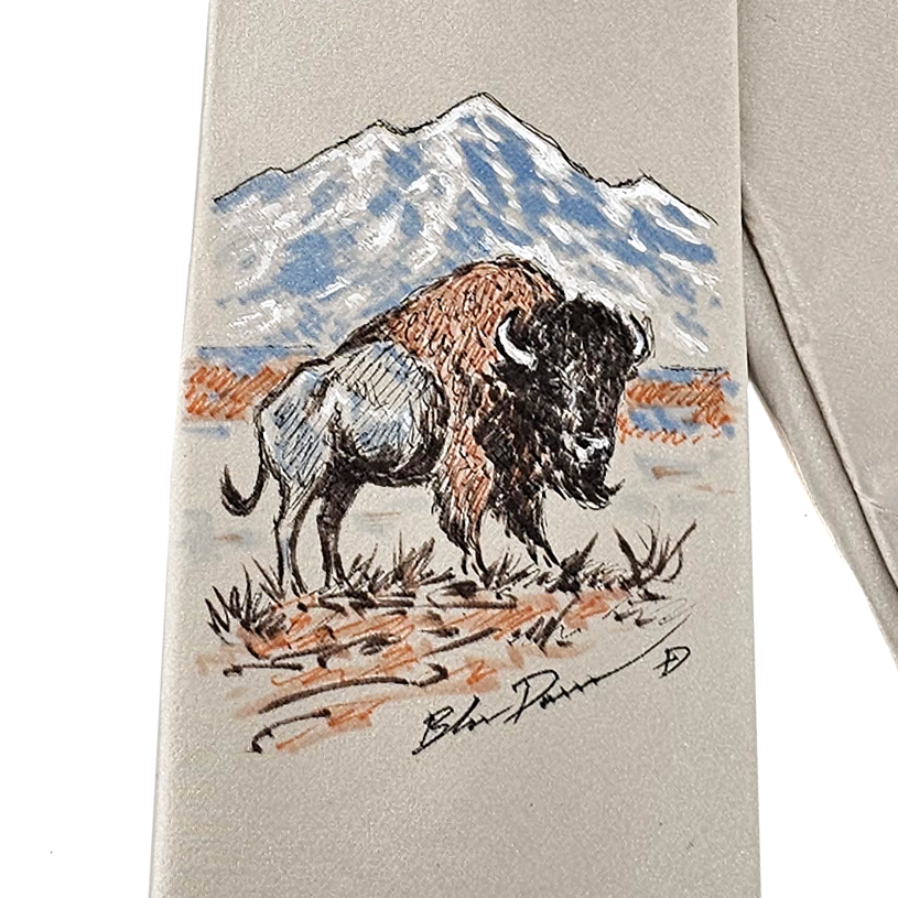 Blu Dornan Silver Tie with Buffalo