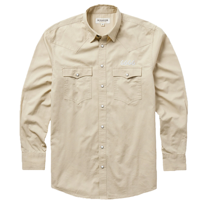 Schaefer Slub Twill Shirt w/ Snaps- Khaki
