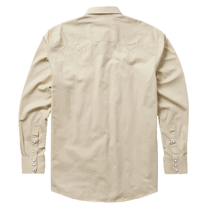 Schaefer Slub Twill Shirt w/ Snaps Back- Khaki