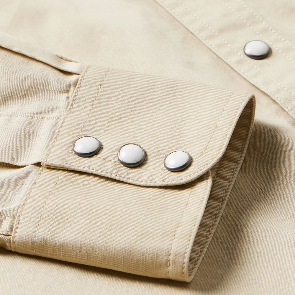 Schaefer Slub Twill Shirt w/ Snaps Cuff- Khaki