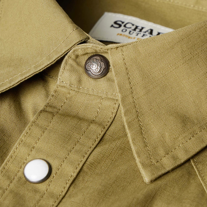Schaefer Slub Twill Shirt w/ Snaps- Olive