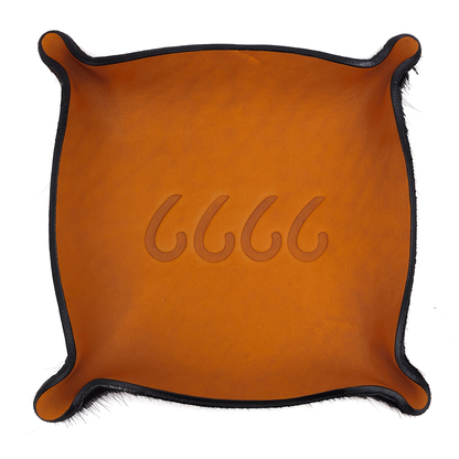 Small Leather Catch-All With Cowhide Bottom