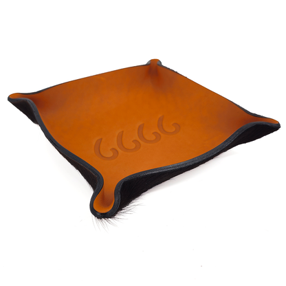 Small Leather Catch-All With Cowhide Bottom