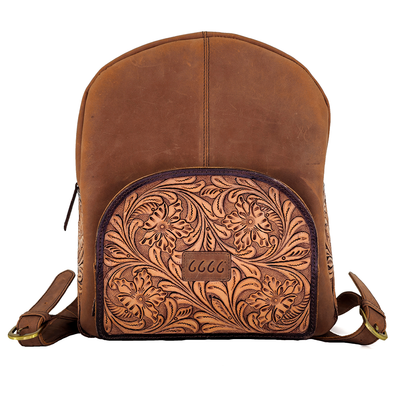 Tooled Leather Backpack
