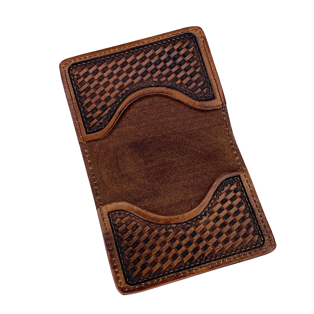 Tooled Leather Card Wallet