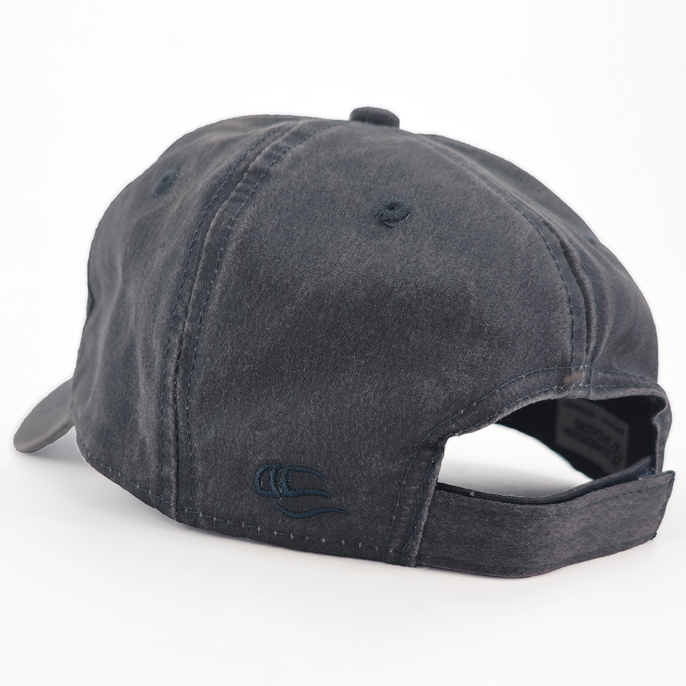 Leather Patch Unstructured Navy Cap