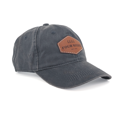 Leather Patch Unstructured Navy Cap