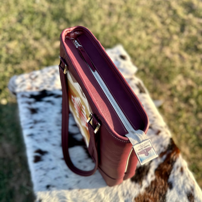 Quanah Style tote in Burgundy and Cream