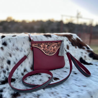 Croton Collection Wristlet in Cherry Red and Black