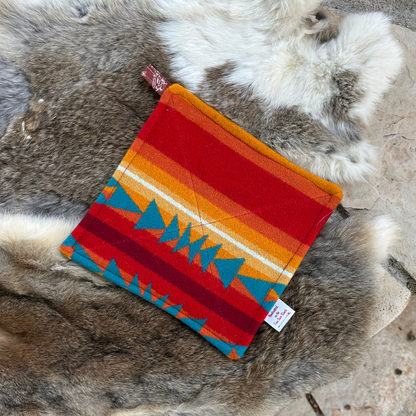 Turquoise & Red #1 Hot Pad