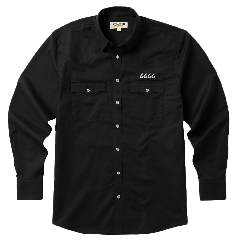 Schaefer Western Button Down w/ Snaps- Black