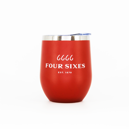 Four Sixes 12oz Wine Tumbler Red