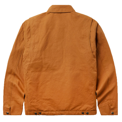 Schaefer Zip Canvas Jacket w/ Fleece Blanket Lining Back- Saddle