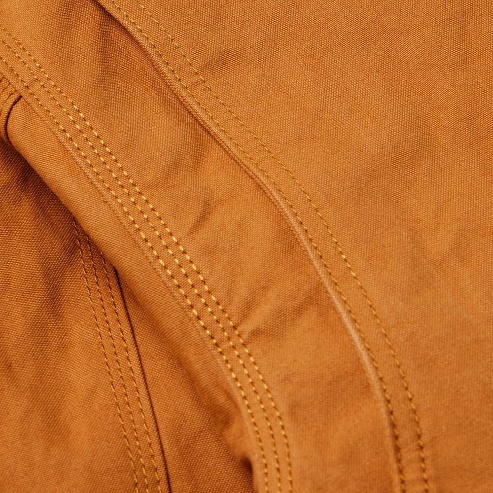 Schaefer Zip Canvas Jacket w/ Fleece Blanket Lining Stitching- Saddle