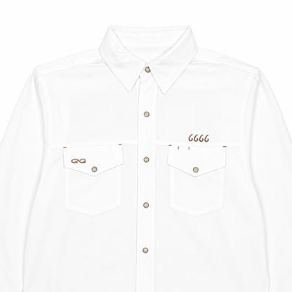GameGuard StockYard Long Sleeve Pearl Snap - White