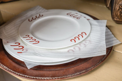 Four Sixes 12" Plate -Red