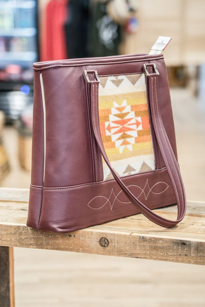 Quanah Style tote in Burgundy and Cream