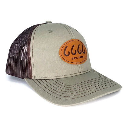 Leather Patch Trucker Mesquite/Chocolate Side View
