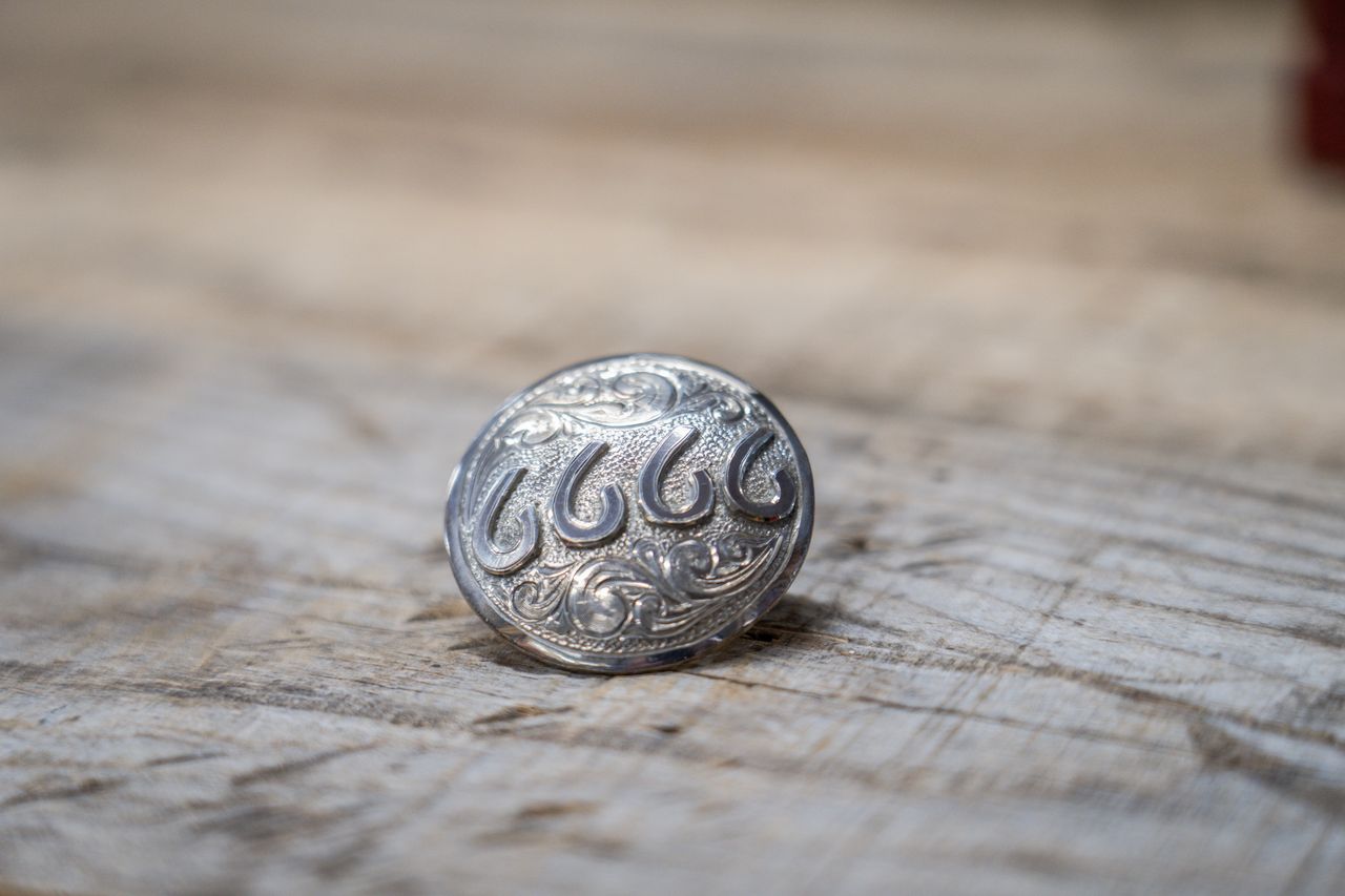 Baru's Silver 1.25" Round Scarf Slide w/ Silver Brand