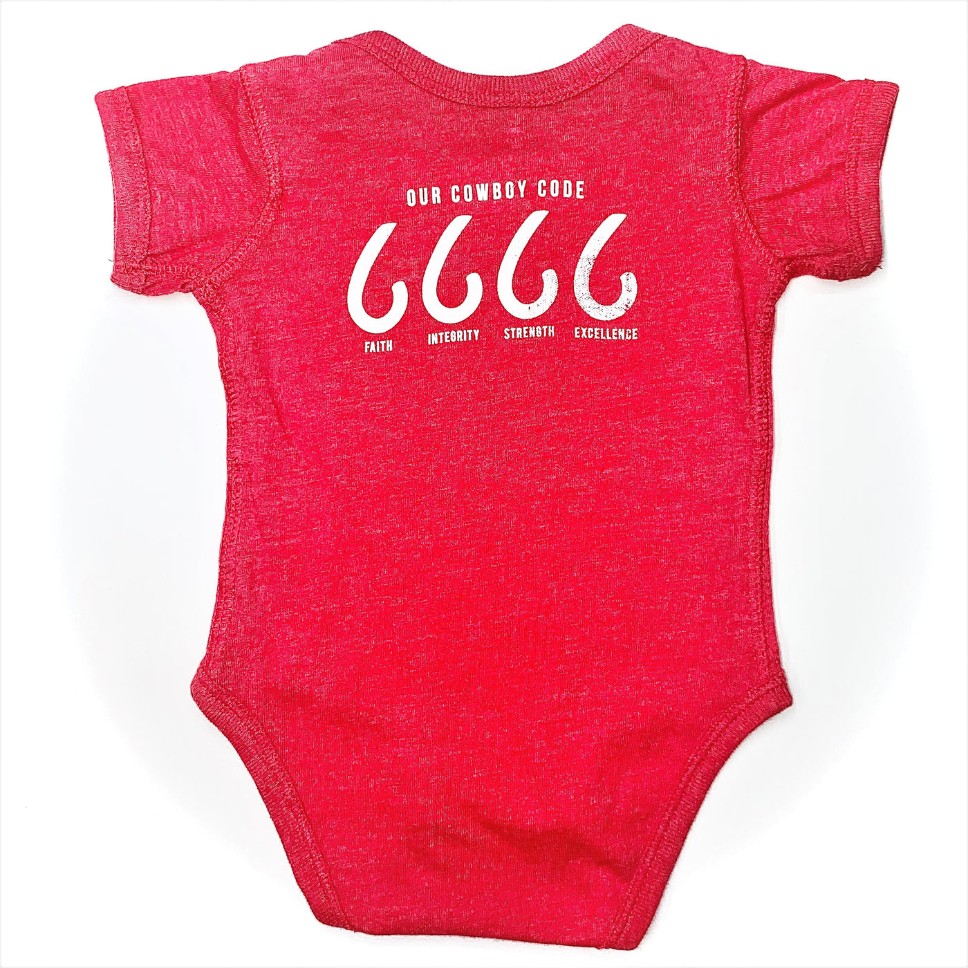 Four Sixes Onesie Heather Red Back