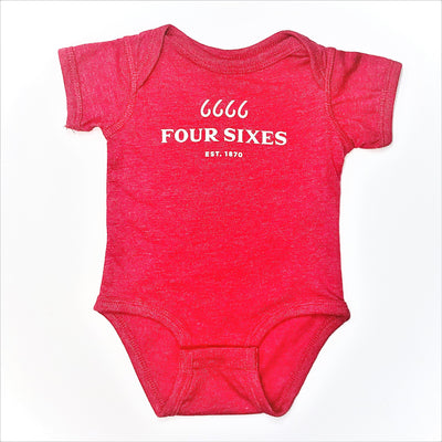 Four Sixes Onesie Heather Red