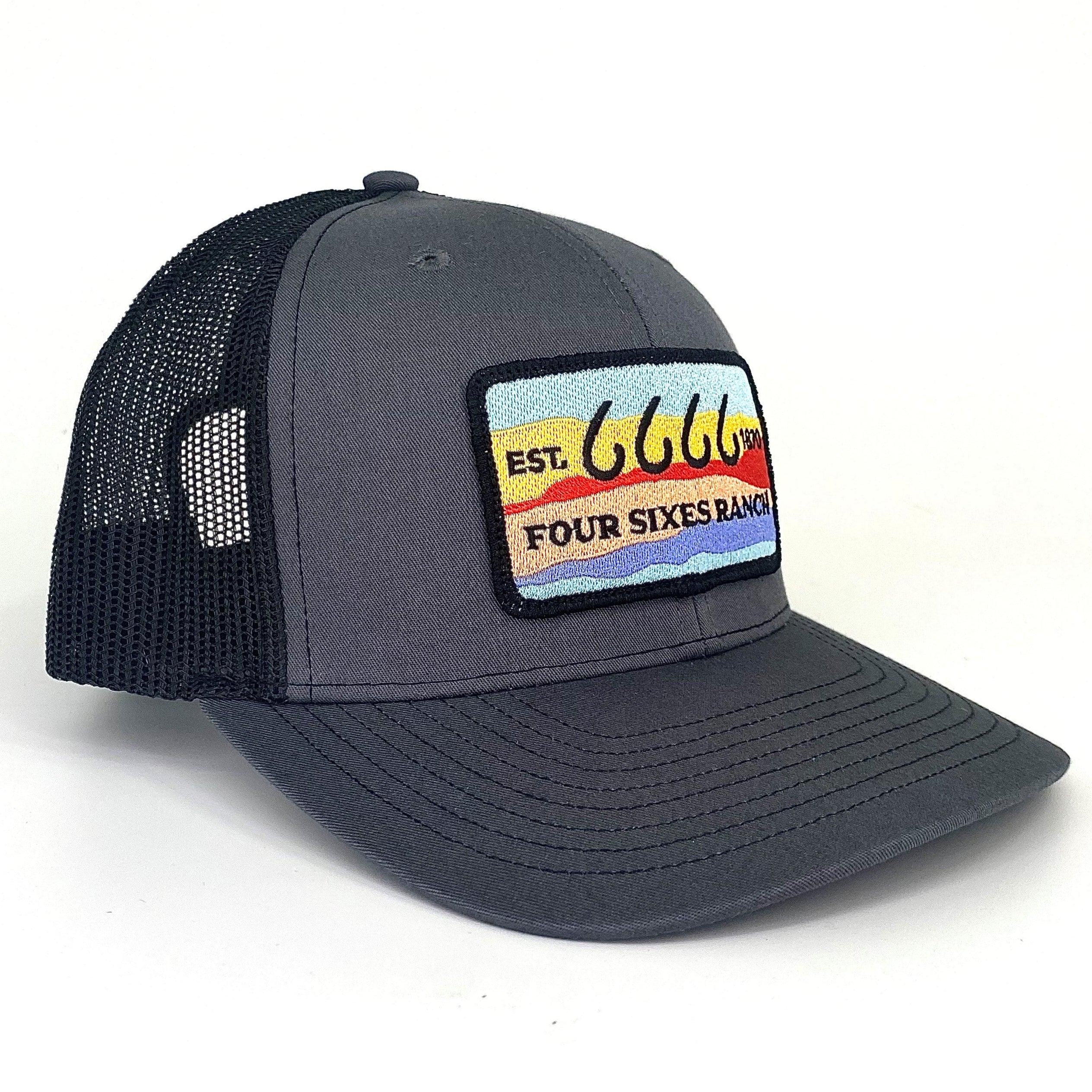 Sunset Patch Charcoal Black Trucker