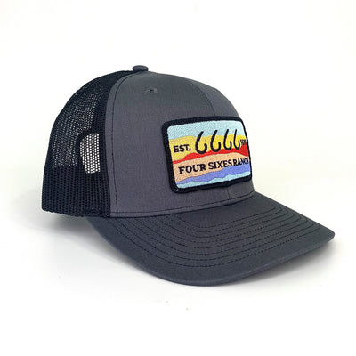 Sunset Patch Charcoal Black Trucker