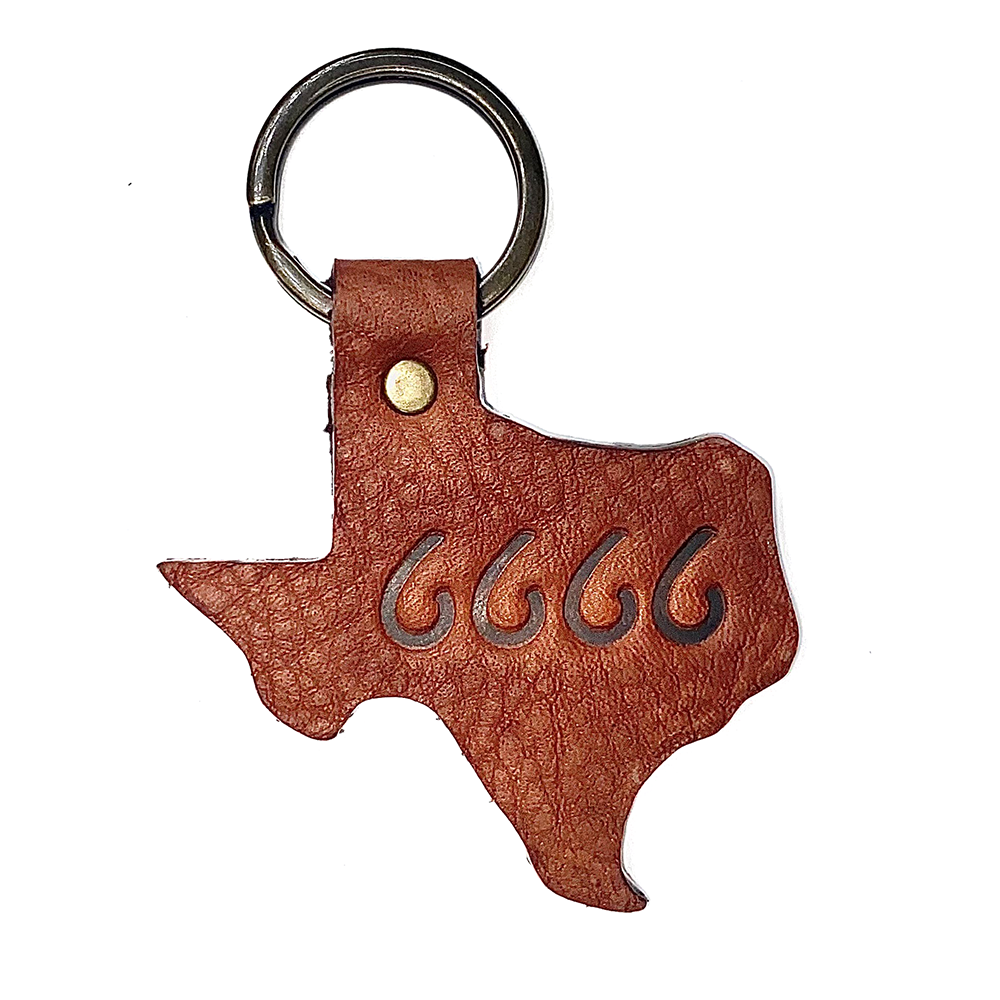 Four Sixes Texas Leather Keychain