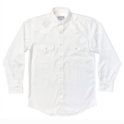 Schaefer Western Classic Button Down Pinpoint - Arctic White