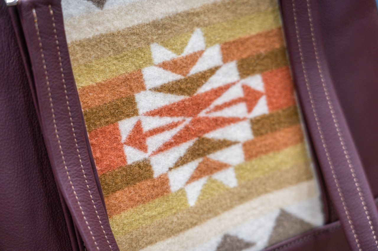 Quanah Style tote in Burgundy and Cream