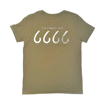 Youth Logo Triblend Olive T-Shirt Back