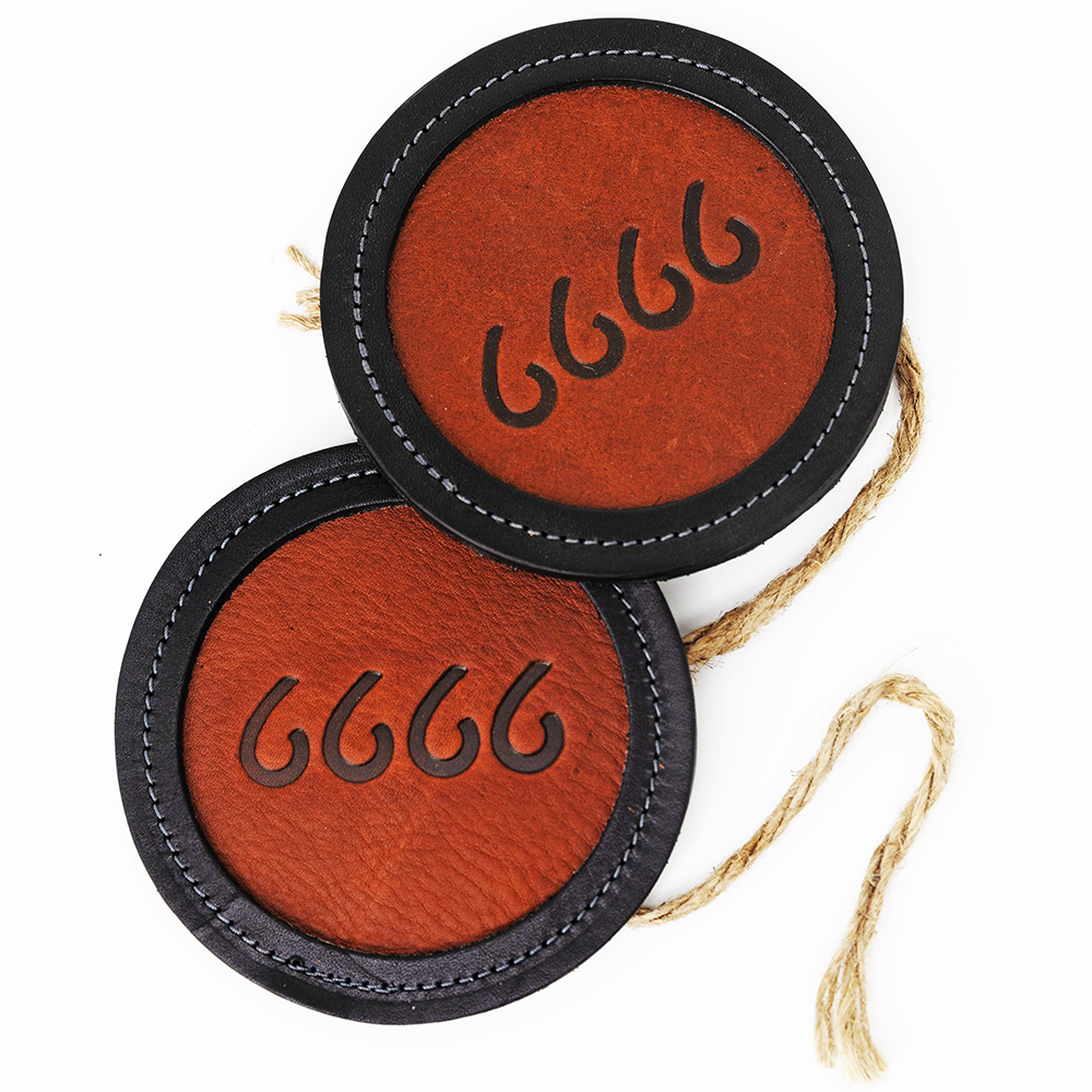 6666 Leather Coasters Set of Two