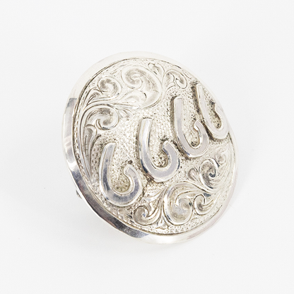 Baru's Silver 1.25" Round Scarf Slide w/ Silver Brand