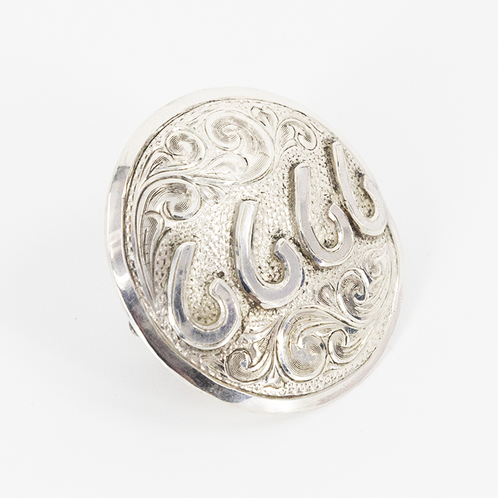 Baru's Silver 1.25" Round Scarf Slide w/ Silver Brand