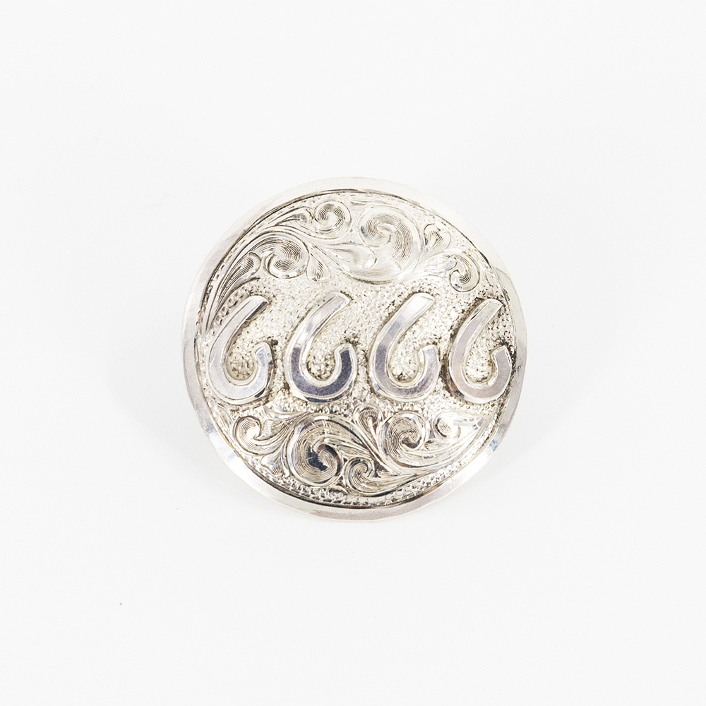 Baru's Silver 1.25" Round Scarf Slide w/ Silver Brand