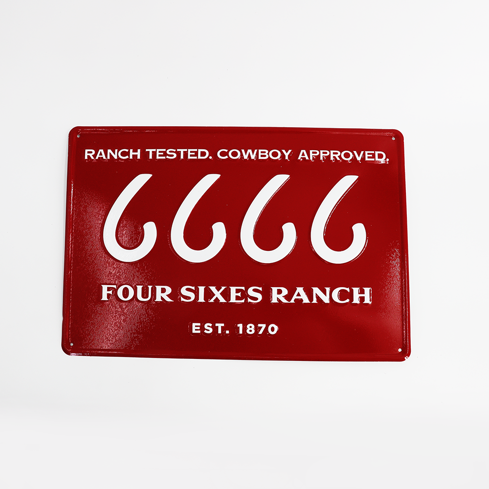 Embossed 6666 Ranch Tested  Sign